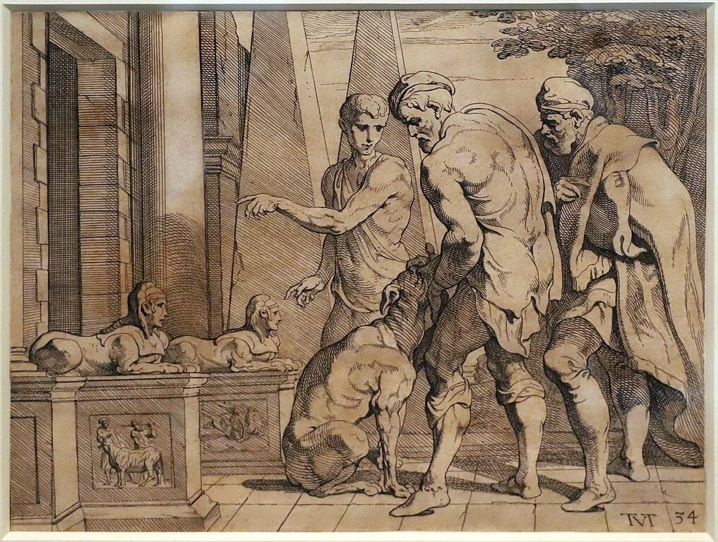 Ulisse è riconosciuto dal cane Argo, 1633 - Chiari, pinacoteca Repossi